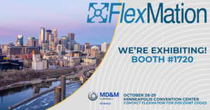 FlexMation MD&M 2026 Participation Poster.